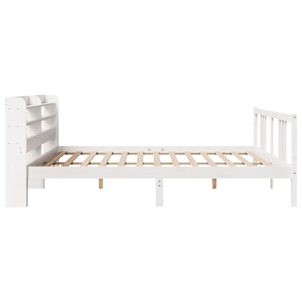 Bed Frame with Headboard without Mattress White 200x200 cm